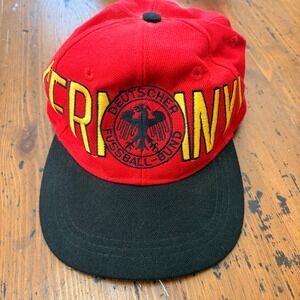 NOS 80's/90's Adidas Germany Soccer Football Hat Red Snapback Vintage Deutscher
